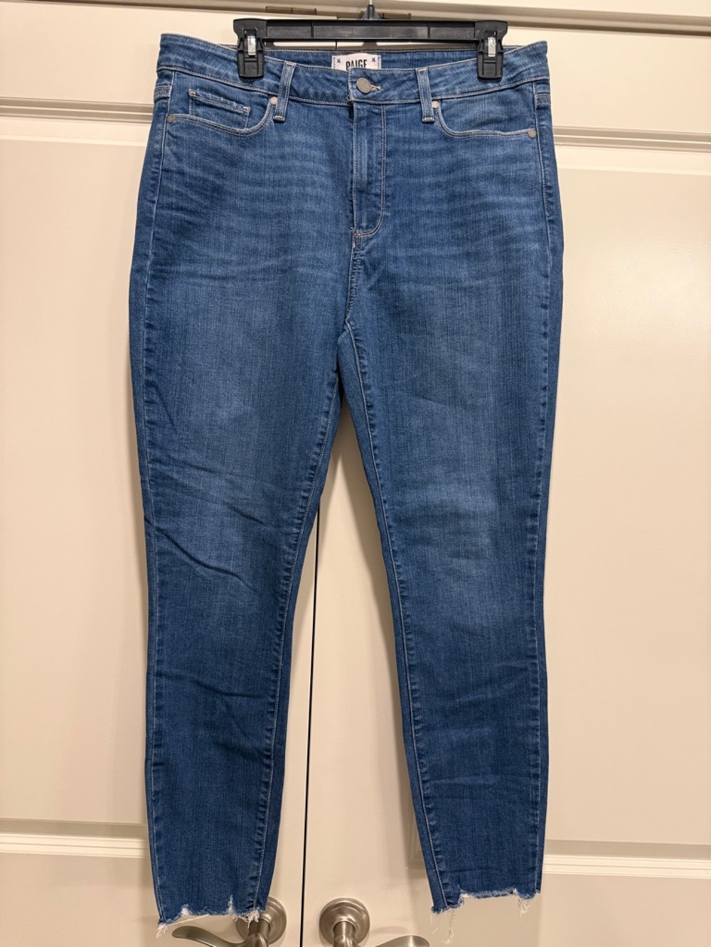 PAIGE Women's Medium Blue High-Rise Skinny Jeans